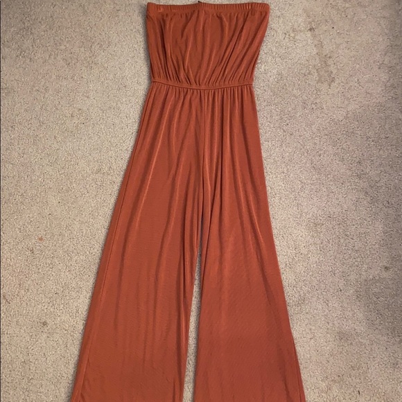 Forever 21 Pants - Orange strapless jumpsuit